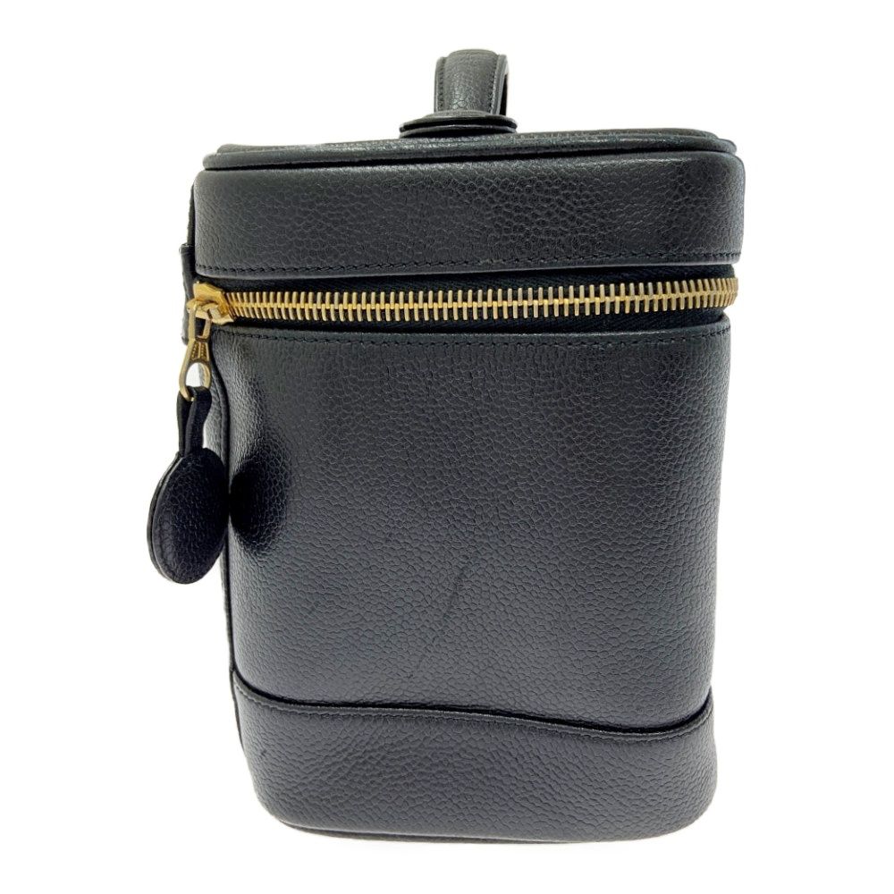 中古】CHANEL シャネル キャビアスキン バニティバッグ ブラック 中古】CHANEL シャネル キャビアスキン バニティバッグ ブラック