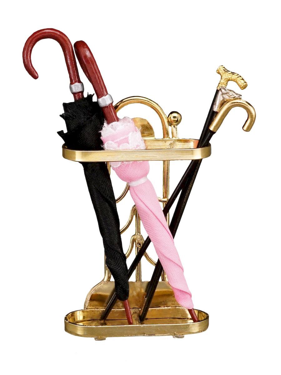 ミニチュア 【ロイターミニチュア】　アンブレラスタンド　傘＆ステッキ付き　RP1652-7 ドールハウス用