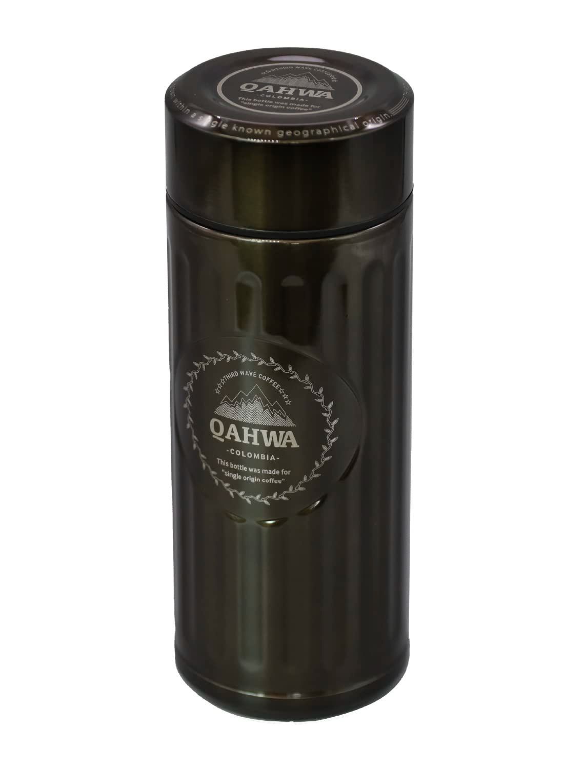 QAHWA(カフア) 珈琲専用ボトル 420ml ブラウン 直飲み 真空断熱2層構造 内面テフロン加工 コーヒーの味と香りを愉しむ カフアコーヒーボトル  シービージャパン