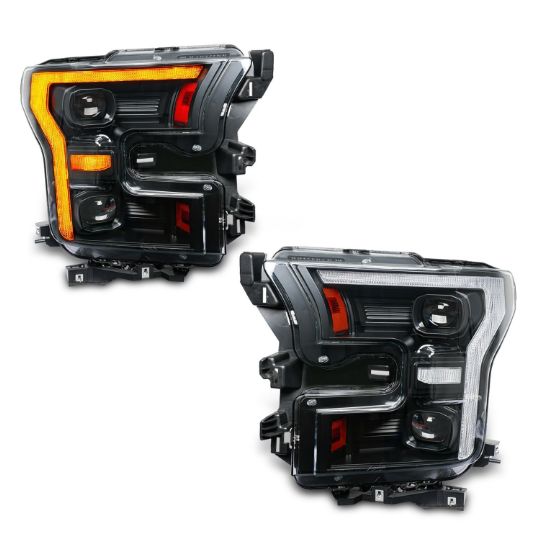 15-20年式 Ford F150 LED大灯総成 黄白切替 日行灯 PC ABS FFCRYSTALESIA_COM