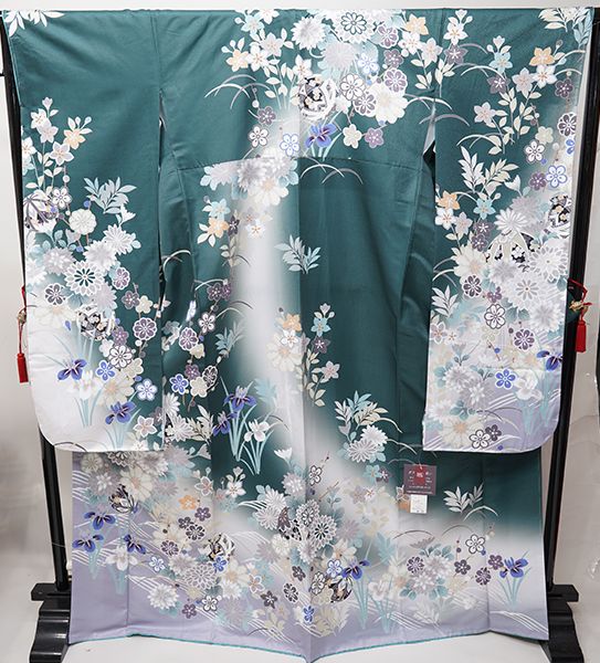 振袖 着物 単品 合繊 仕立て上がり HL アッシュエル 絵羽柄 深