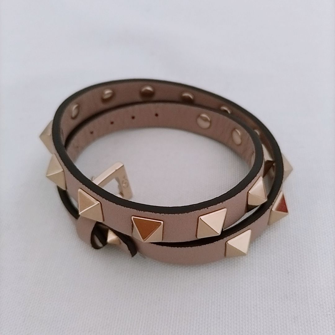 新品未使用】VALENTINO ロックスタッズ レザー ブレスレット