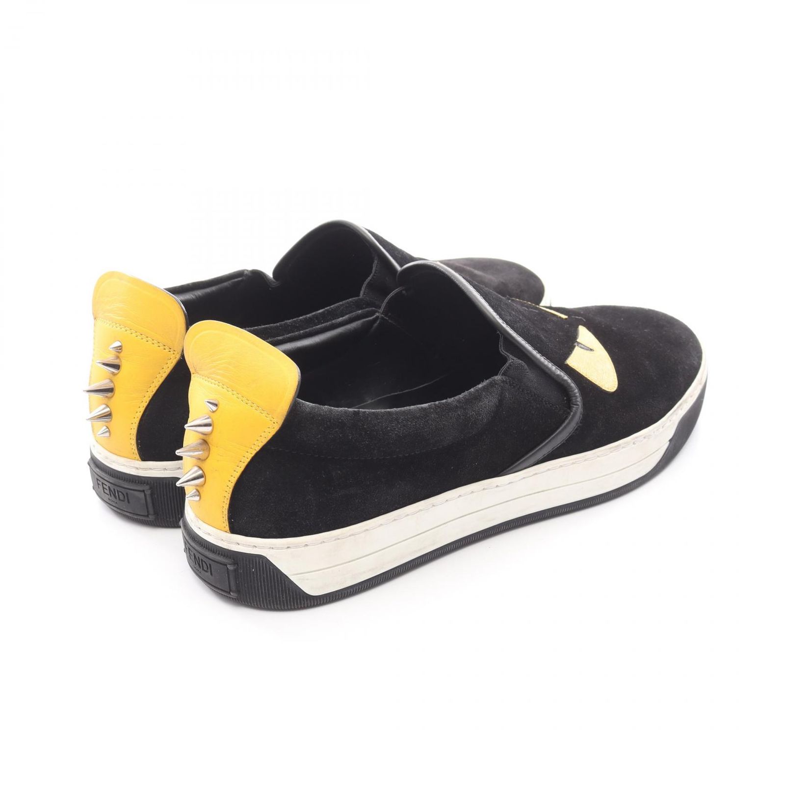 フェンディ FENDI スリッポン モンスター バグズ アイ 7 E 0904 スウェード レザー スニーカー メンズ B