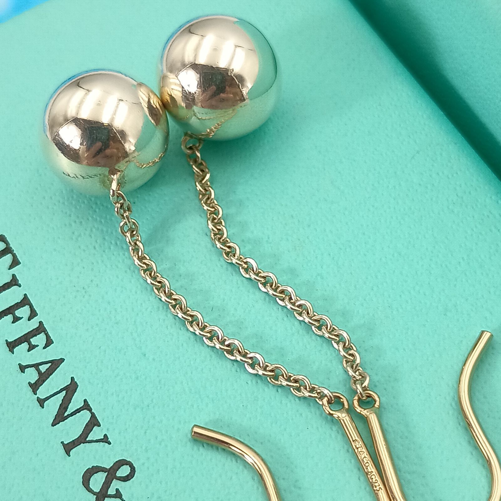 TIFFANY&Co ティファニー ピアス ハードウェア ボール チェーン フック 
