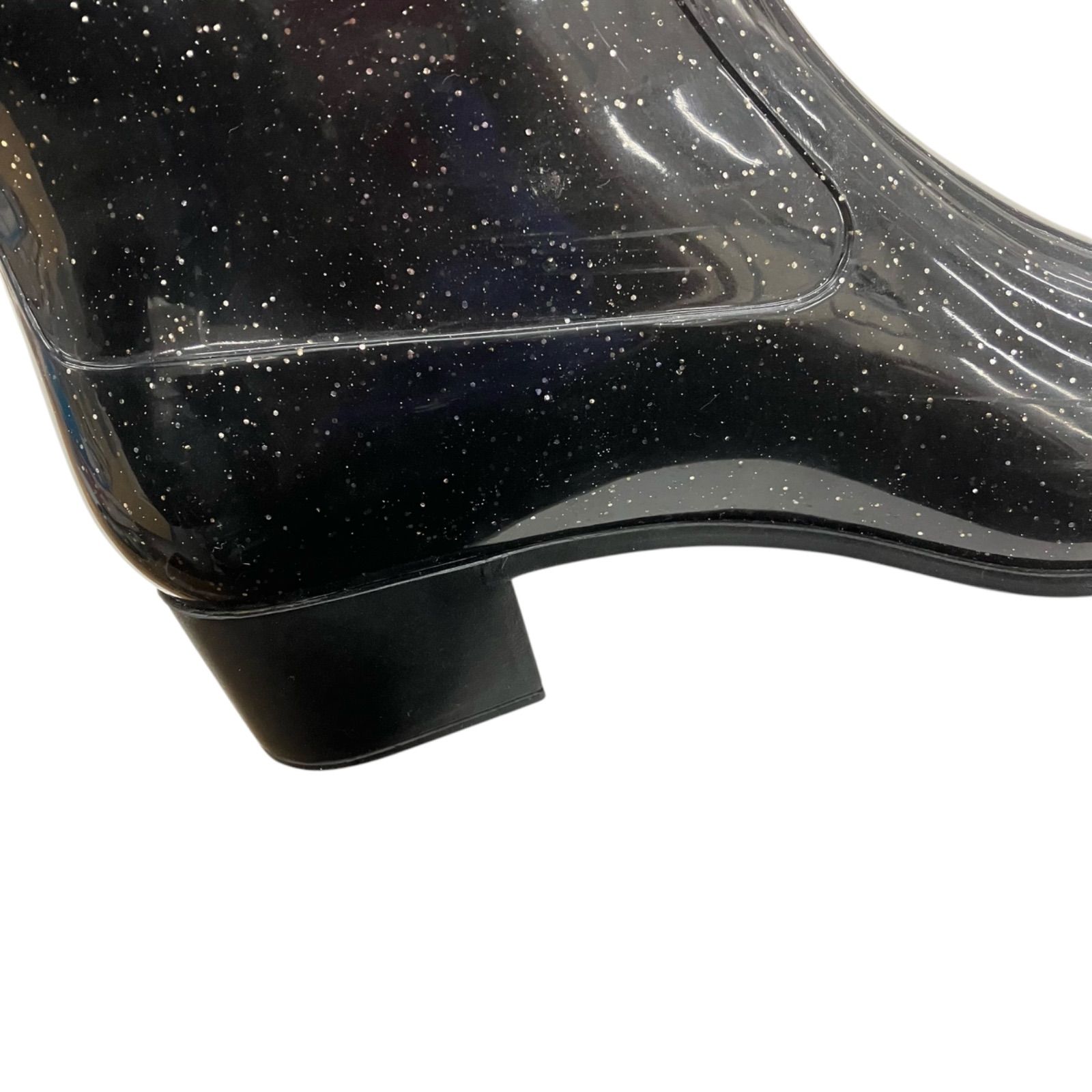 【即納！】186005　収納ケース付き☆　現状品　CHANEL シャネル　レインブーツ　レディース　36サイズ　ブラック　カメリア　ココマーク　ラメ入り 水に強い