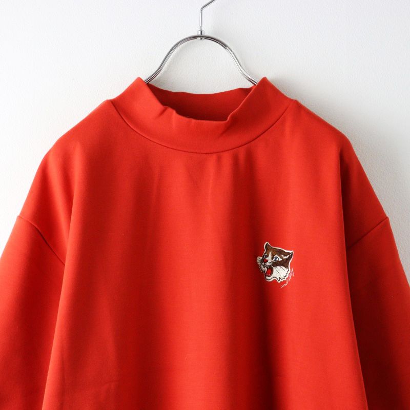 美品 2024SS ロイスクレヨン アンドエルシー Lois CRAYON &ellecy 猫刺繍Tシャツ M/レッド 半袖 ハイネック カットソー【2400014463323】 Lois CRAYON - 美品 2024SS ロイスクレヨン アンドエルシー Lois