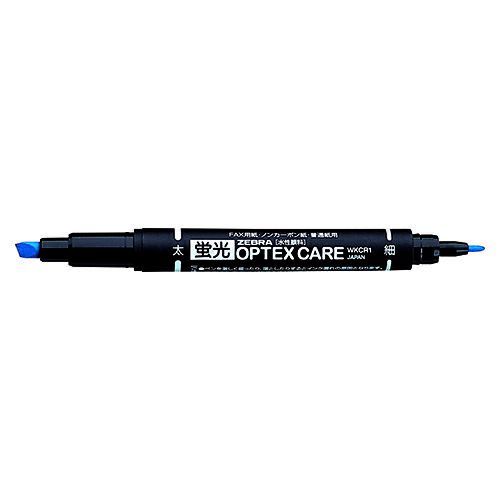 クーポン配布中-スーパー 対象 まとめ 蛍光マーカーペン ゼブラ 蛍光オプテックスケア 青 WKCR1-BL 4901681347025 1本 ×100セット