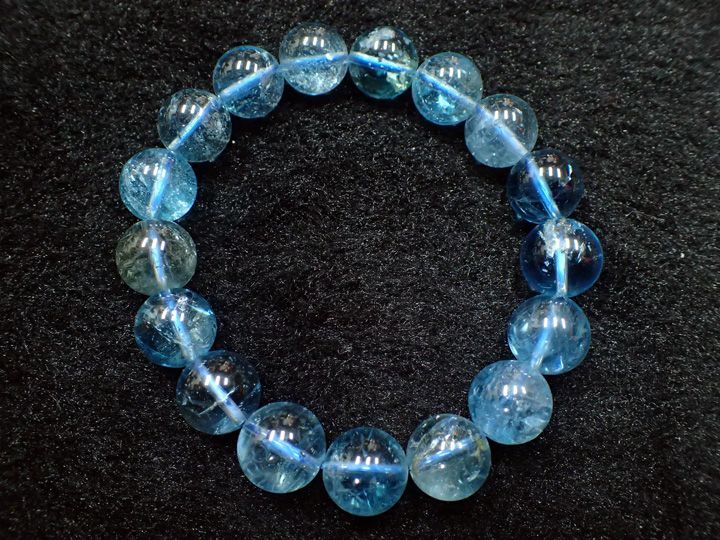 【天然石ブレスレット】ブルートパーズ (直径：12mm) 天然石ブレスレット】ブルートパーズ (直径：12mm)