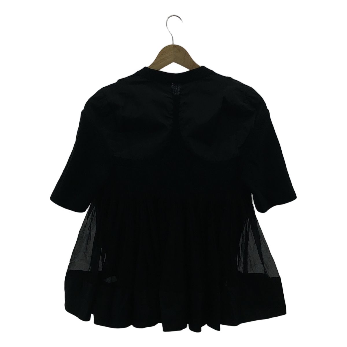 sacai / サカイ | Sweater Chiffon ニット トップス | 1 | ブラック | レディース sacai / サカイ | Sweater Chiffon ニット トップス | 1 | ブラック