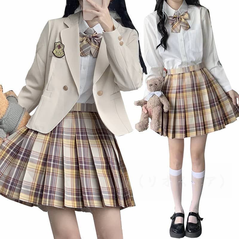卒業式 スーツ 女の子 卒服 ブレザー タータンチェック プリーツスカート 韓国 制服 女の子 フォーマル スーツ 女の子 150 160 165 中学生