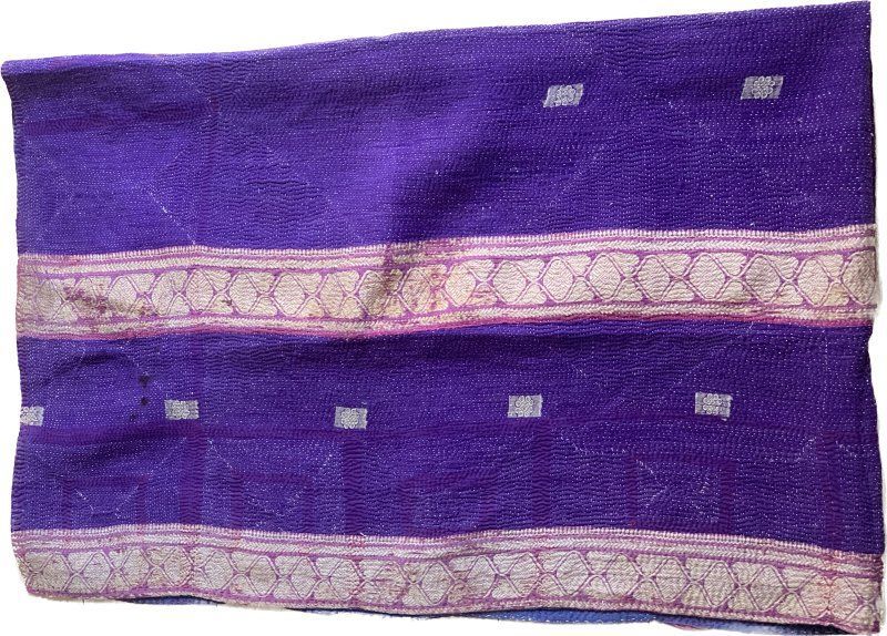 Vintage Kantha quilt purple blue ビンテージ カンタキルト パープル