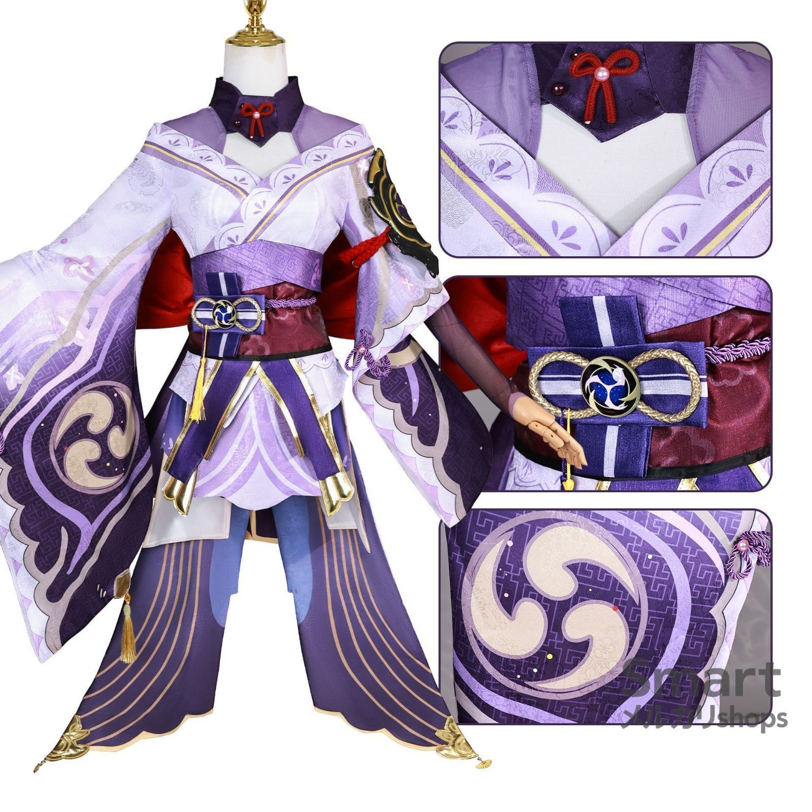 コスプレ 衣装 雷電将軍 原神 稲妻 雷神風 ゲーム キャラクター 仮装 フルセット 舞台服 M250911-9