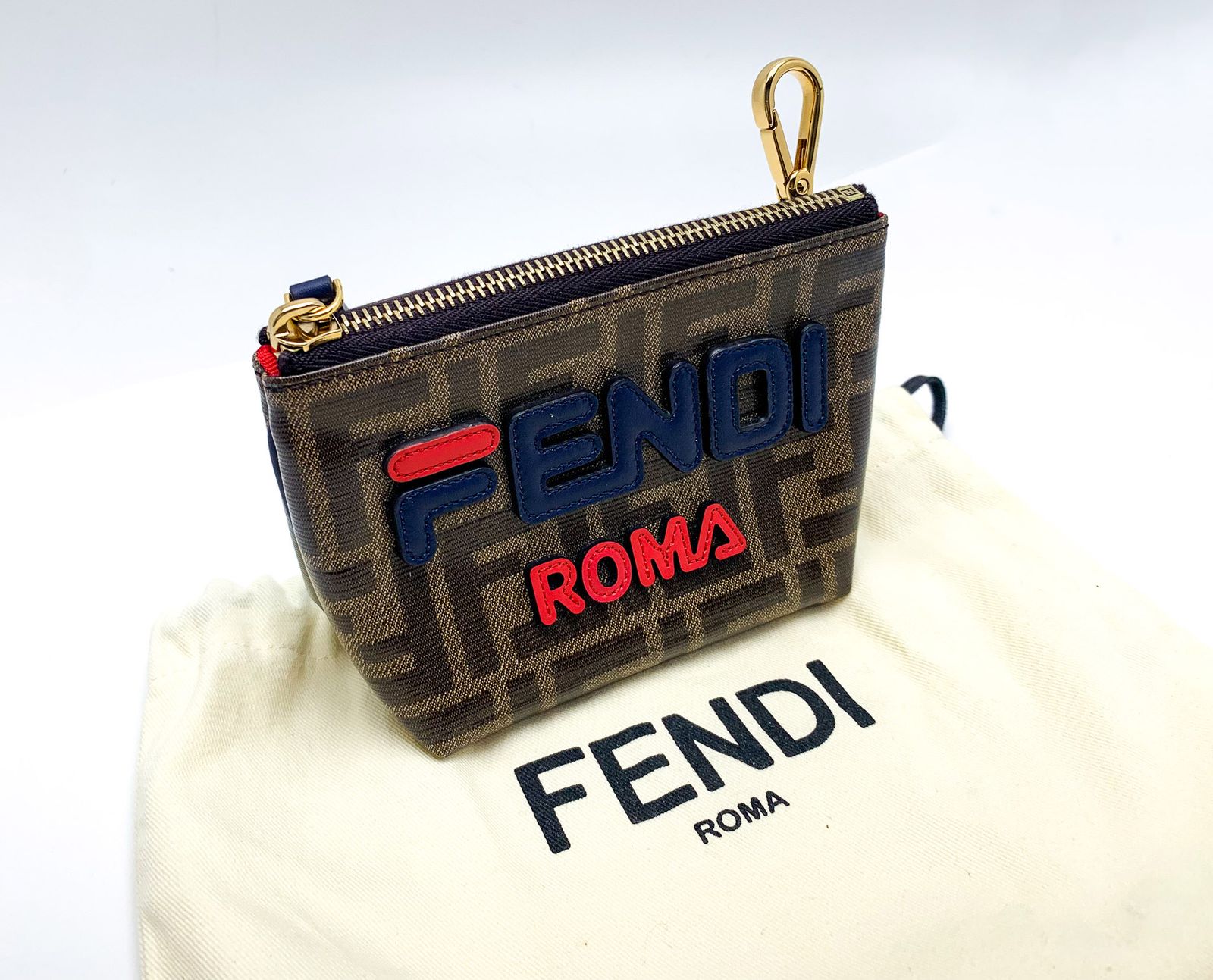 FENDI フェンディ FILA フィラ コラボ ズッカ柄 ポーチ 7N0097 小物入れ