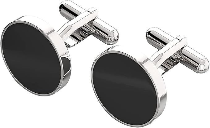 ダンヒル　カフス　シルバー925　オニキス　ラウンド　ロゴ　シルバー　ブラック dunhill ダンヒル カフスボタン オニキス SV925 シルバー 名入れ