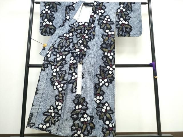 平和屋着物∴夏物 浴衣 有松鳴海絞り 草花文 綿 逸品 CAAW0904ng  