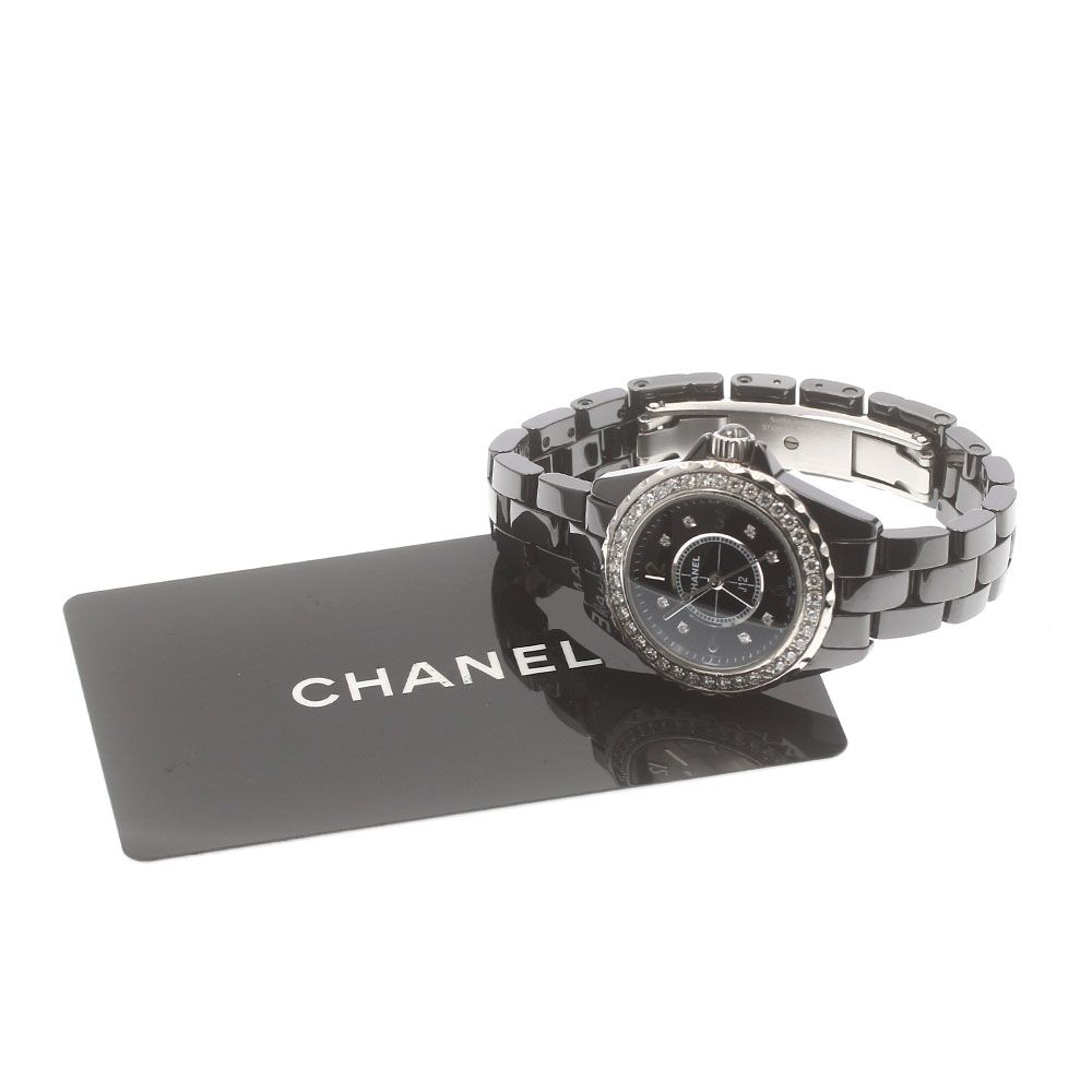 シャネル CHANEL H2571 J12 ダイヤベゼル 8P クォーツ レディース 保証書付き_877989 CHANEL - シャネル CHANEL H2571 J12 ダイヤベゼル 8P クォーツ