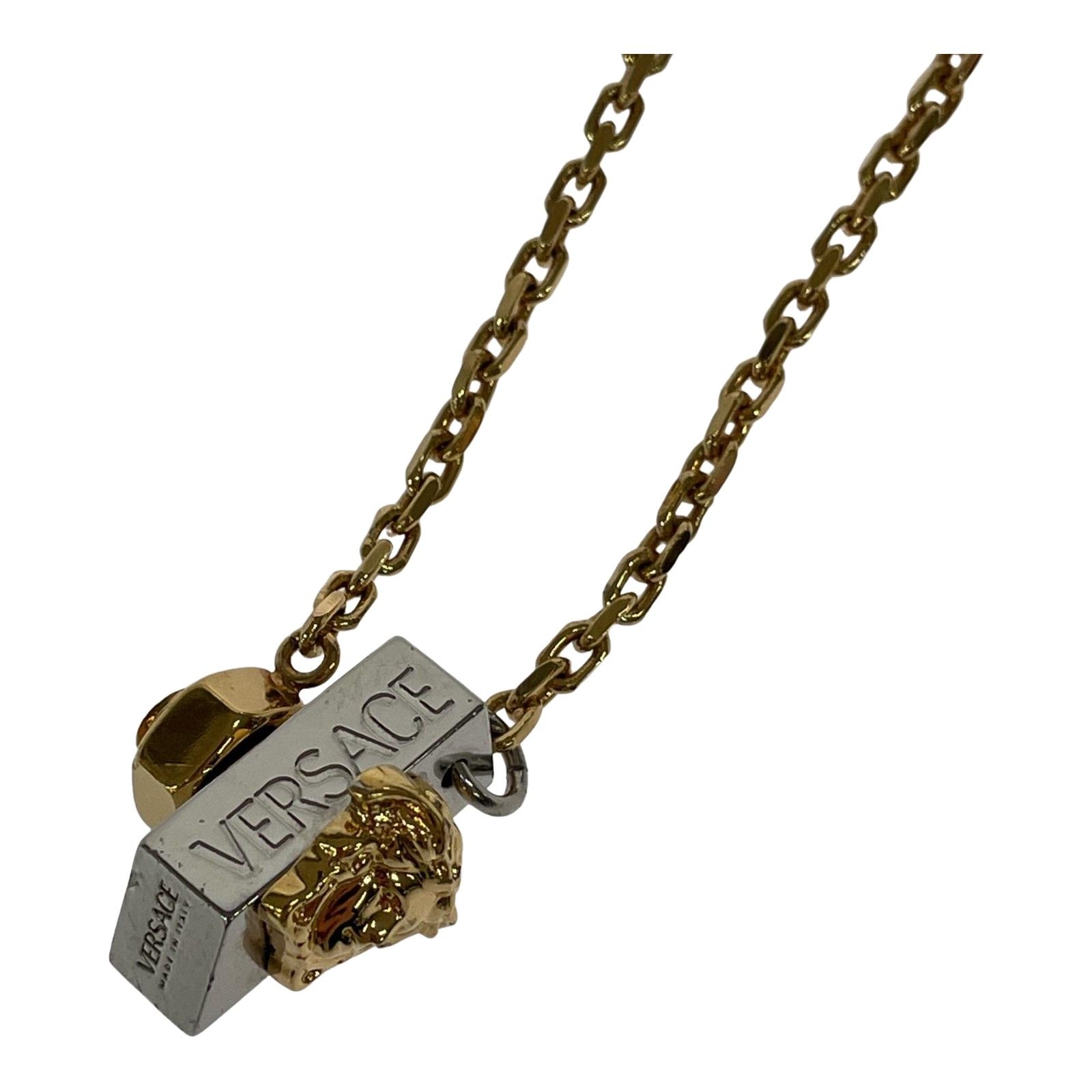 人気 VERSACE ナット ボルト グレカ ネックレス