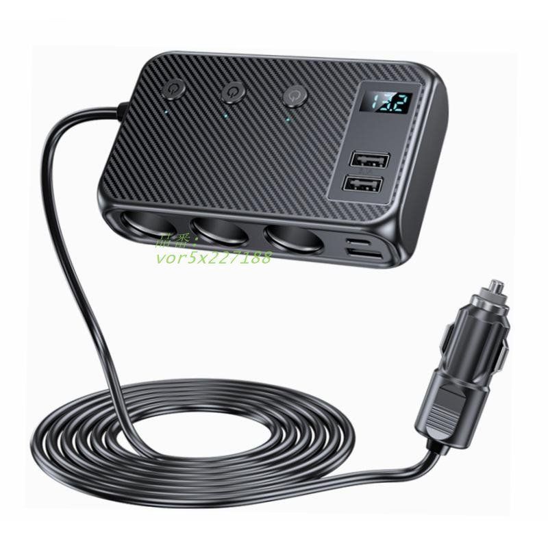 シガーソケット 3連 7IN1 USBポート 128W 増設ソケット 12V 24V PD30W 車載充電器 独立スイッチ QC3.0 トラック 急速 vor5x227188