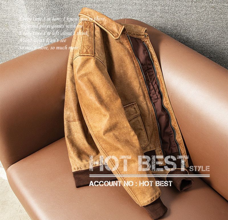 上質 メンズ レザー ジャケット ヴィンテージ加工 カウハイド 復刻40's