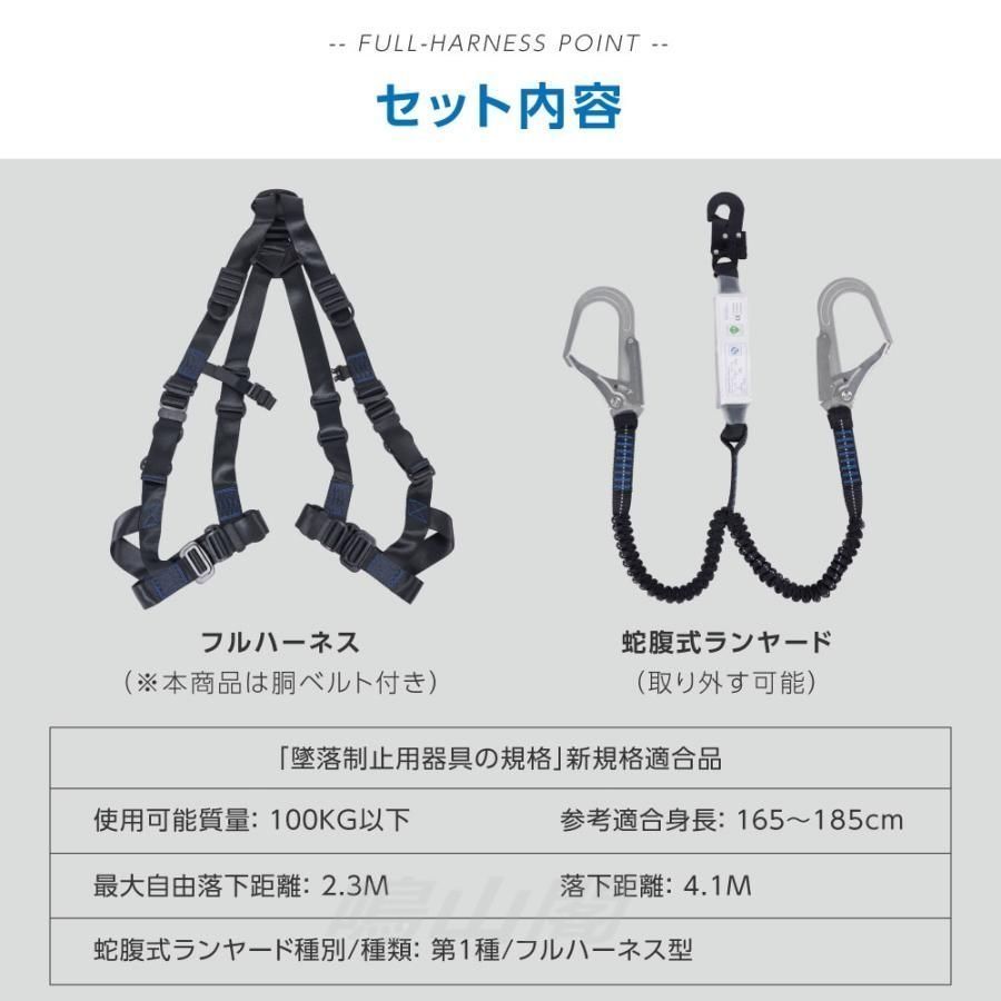 ダブルランヤード付き 墜落制止用器具