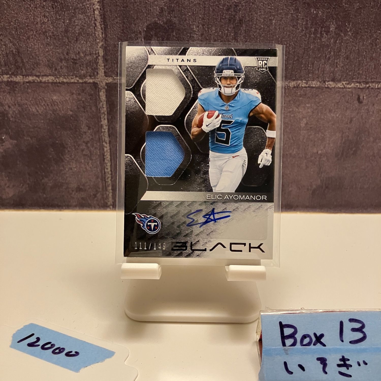 2025 Panini Black Elic Ayomanor 111|149 直筆サイン Tennessee Titans Dual ジャージ パッチ RC ルーキー Rookie カード