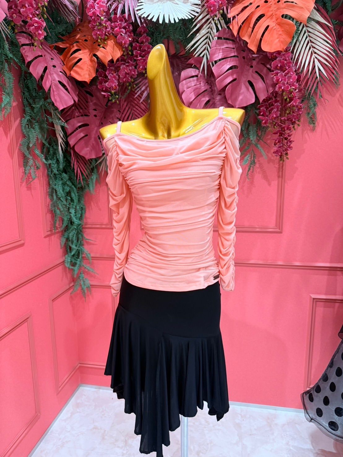 gentil ジャンティ 社交ダンス スカート パニエ エンジ ワインレッド