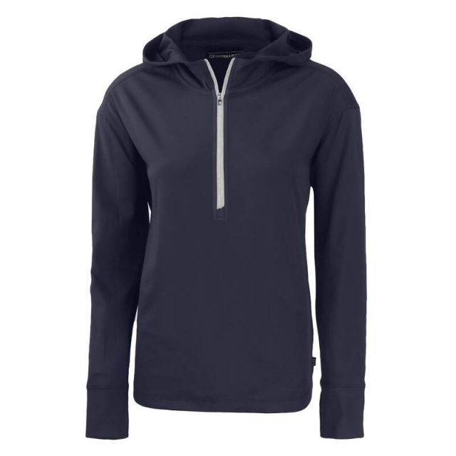【送料無料】 カッターアンドバック レディース ジャケット・ブルゾン アウター Cutter & Buck Daybreak Eco Recycled Womens Half Zip Hoodie Navy Blue