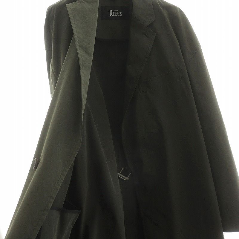 ザ リラクス THE RERACS 19SS LOOSE CHESTER FELD COAT ルーズチェスターフィールドコート ロング丈 46 S  カーキ 19SS-RECT-196-J /AN20