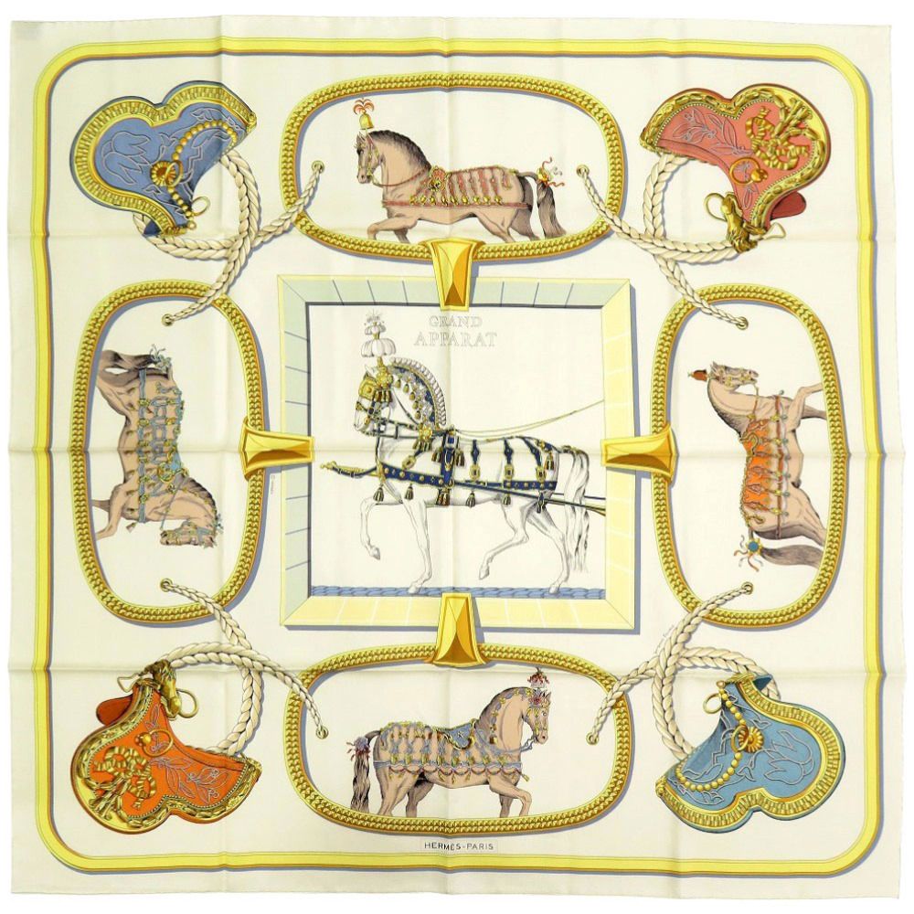 エルメス カレ90 GRAND APPARAT グラン アパラ シルク マルチカラー スカーフ 1099 HERMES