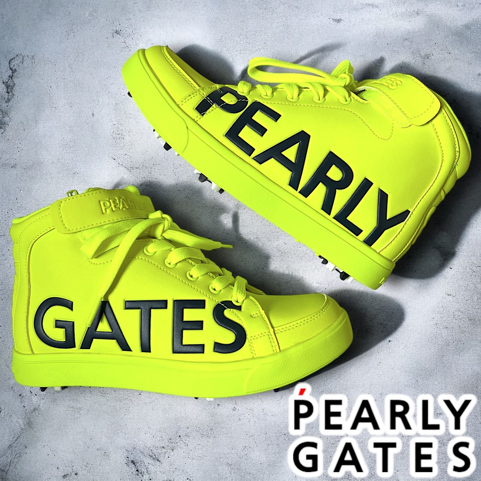 23.5cm パーリーゲイツ オールレザー ビッグロゴ ゴルフシューズ