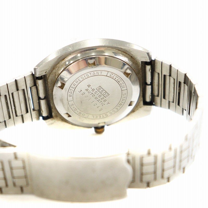 シチズン CITIZEN 4-651626 アンティーク ウォッチ 腕時計 自動巻き オートマチック カットガラス デイデイト 21石 シルバー色  緑文字盤 ■GY18 /MQ