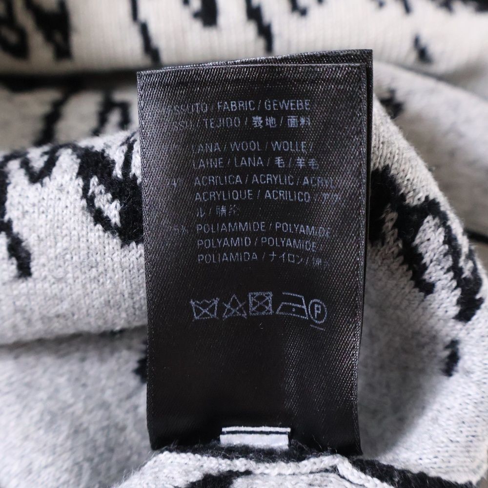 未使用品★正規品 20AW BALENCIAGA バレンシアガ 625984 スクリブル ジャガードロゴ オーバーサイズ 長袖ニット/セーター 黒×白 M 伊製 BALENCIAGA 未使用品☆正規品 20AW バレンシアガ 625984