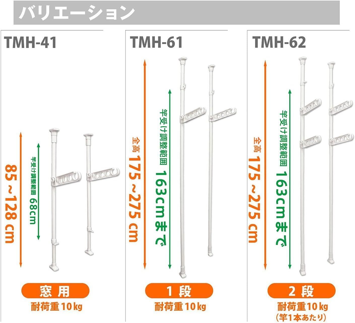 新品 平安伸銅工業 突っ張り室内物干し竿受け 2段 ホワイト 耐荷重