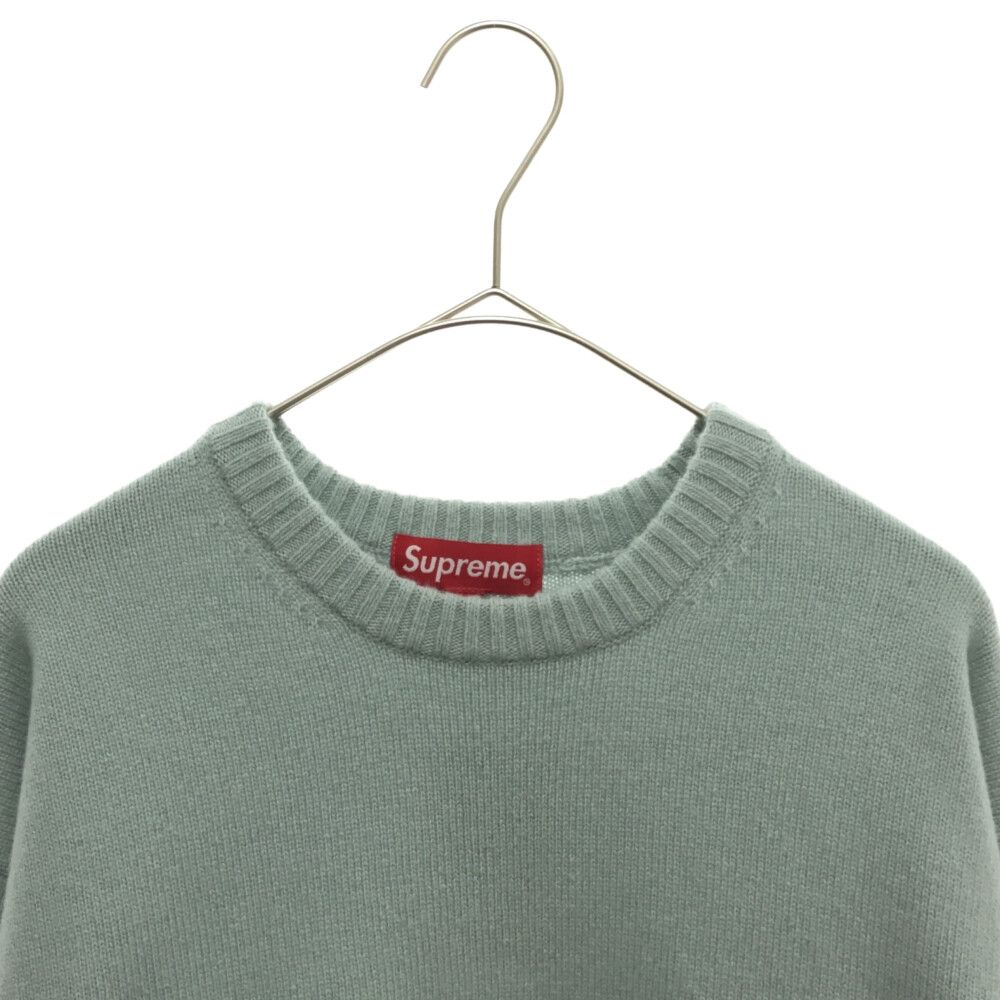 シュプリーム Supreme エンボス ロゴ ニット Lサイズ ライトブルー
