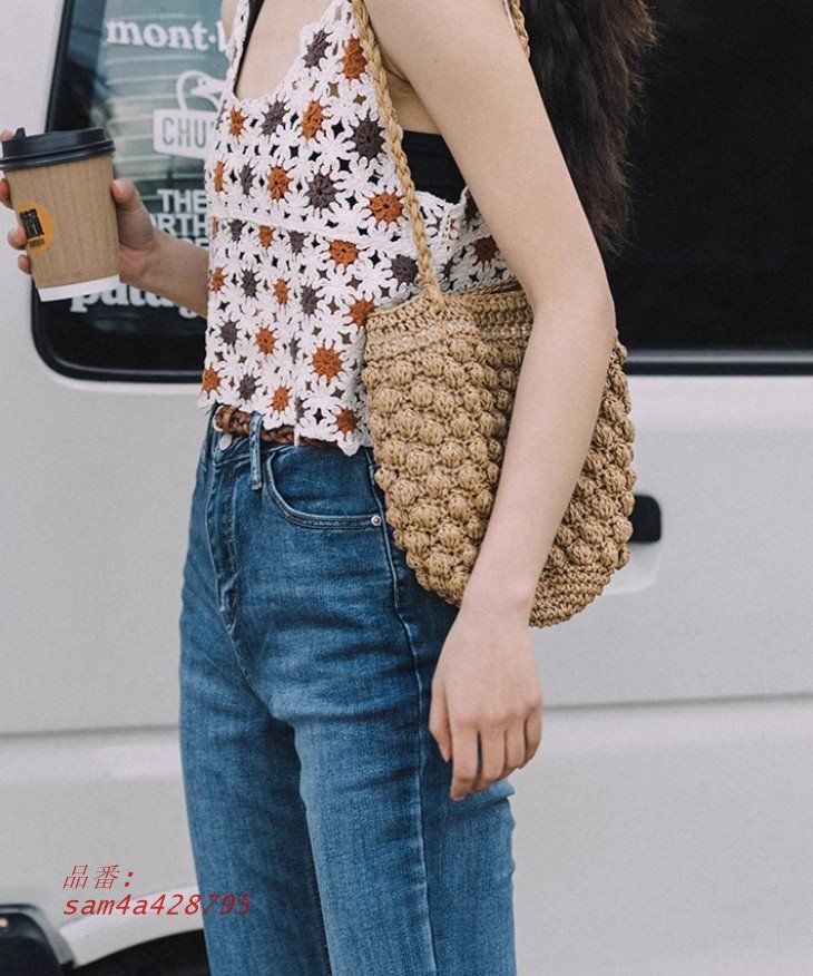  かごバッグ ミニトート サマーバッグ ナチュラル カジュアル かわいい リゾート am 4 a 428795 ノースリーブ Tシャツ カットソー