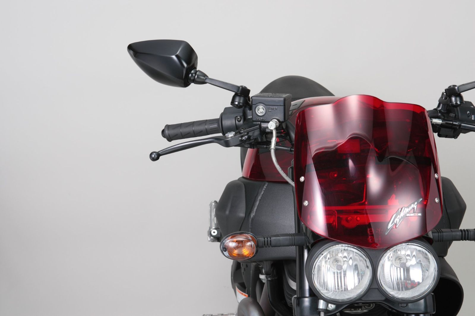 安い！かわいい！ タナックス TANAX バイクミラー ナポレオン シャークミラー アルミ鏡 左右2本セット 正 逆ネジボルト付 10mm ブラック AOS-104-BB 全品大幅値下げ！