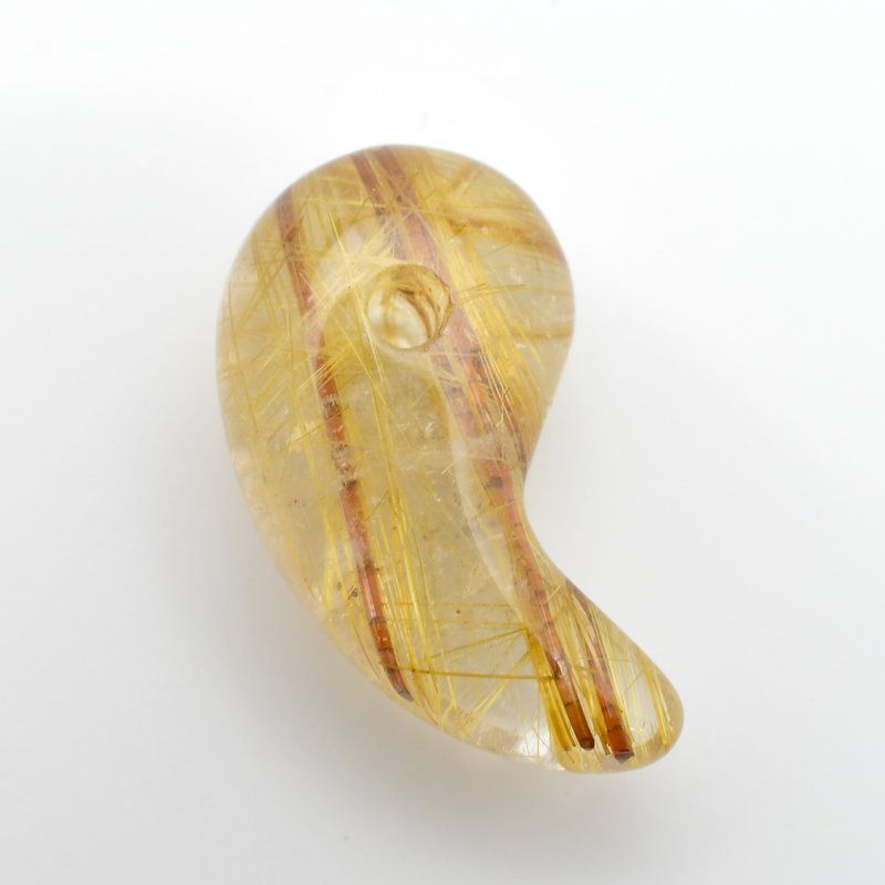 圧倒的な個性 2本の金針束が奇跡を呼ぶ 人気 勾玉 ゴールド ルチル クォーツ 一点物 KMr77 お守り効果 力が宿る パワーストーン 勝負運 金運 目標達成 プレゼント 守護石 京海堂 天然石の卸 京の蔵