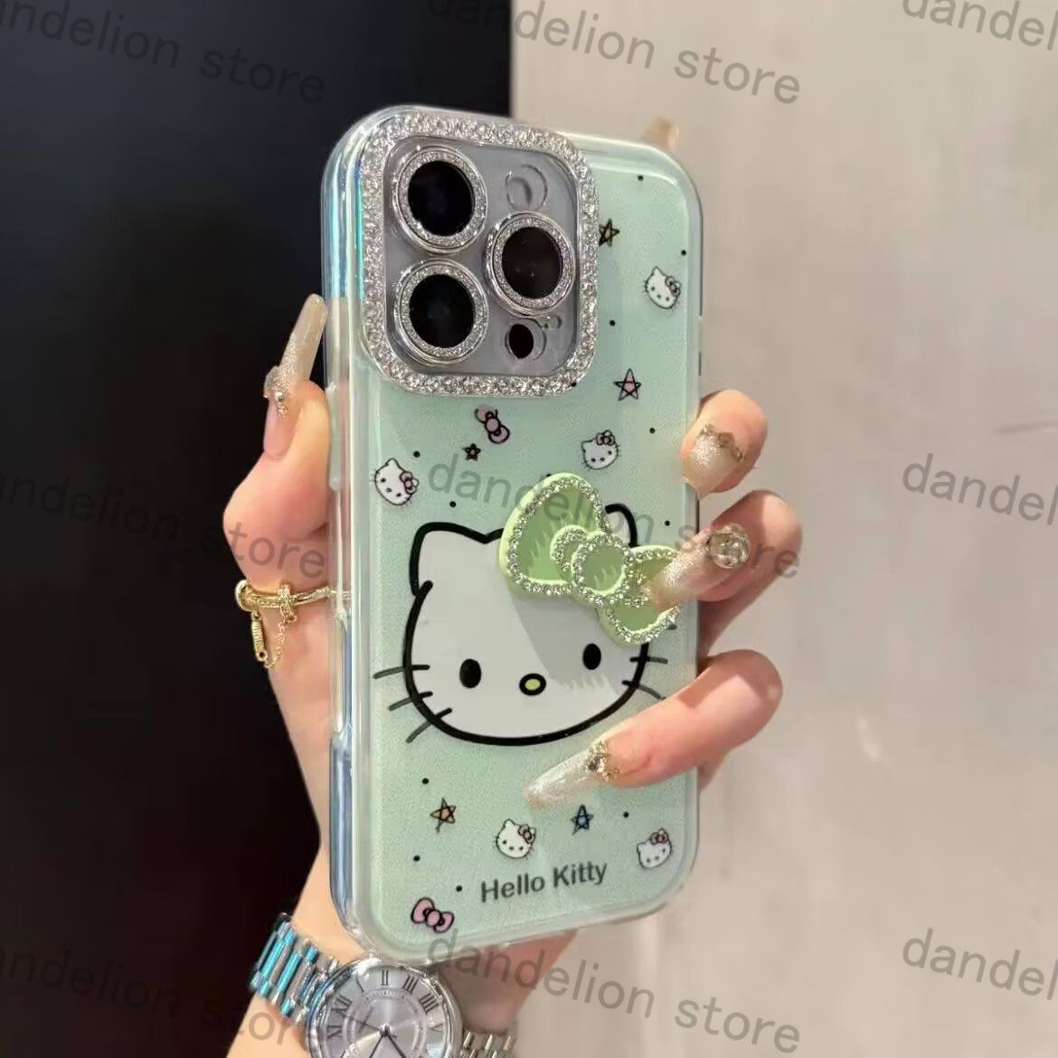 スマホケース キティちゃん キラキラ 取り外し可能 iPhone対応