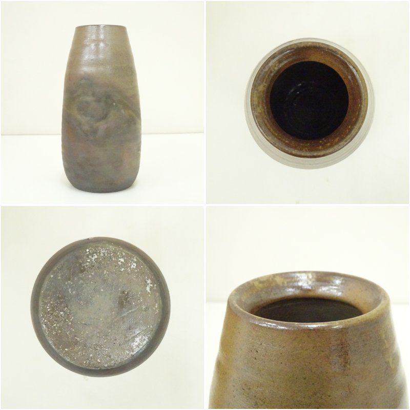 古備前 四方口花入 備前焼 華道具 茶道具 花器 フラワーベース 花瓶 置物 備前焼 窯変耳付花入 花瓶 花器 花生 フラワーベース 置物 華