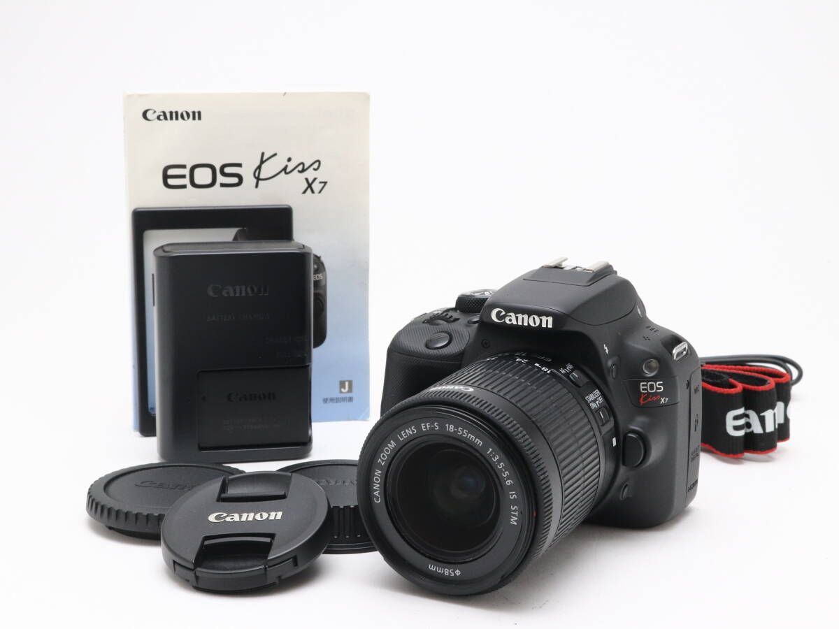 AB+ (良品) Canon キヤノン EOS Kiss X7 18-55mm F3.5-5.6 IS STM