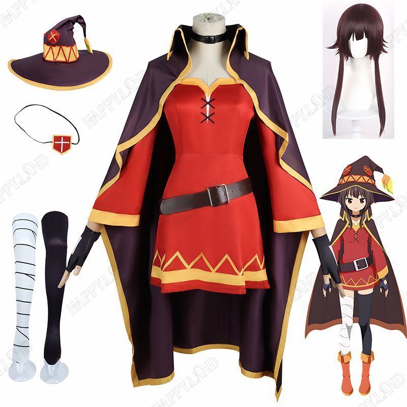 この素晴らしい世界に祝福を めぐみん コスプレ衣装 ウイッグ付き ヒロイン Megumin コスプレ衣装 コスチ