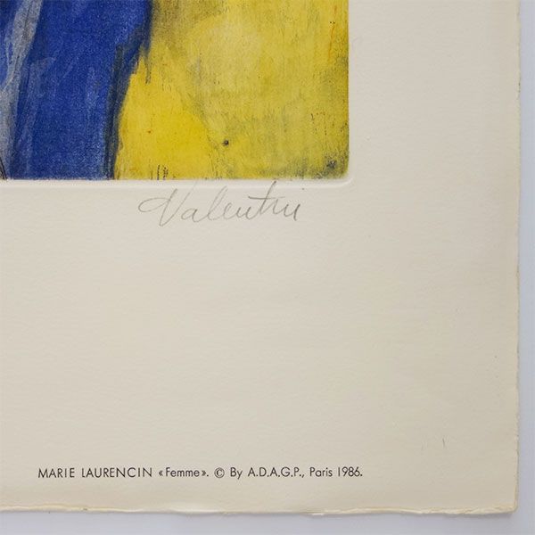 マリー・ローランサン「Femme 女性」エッチング アクアチント併用 真作