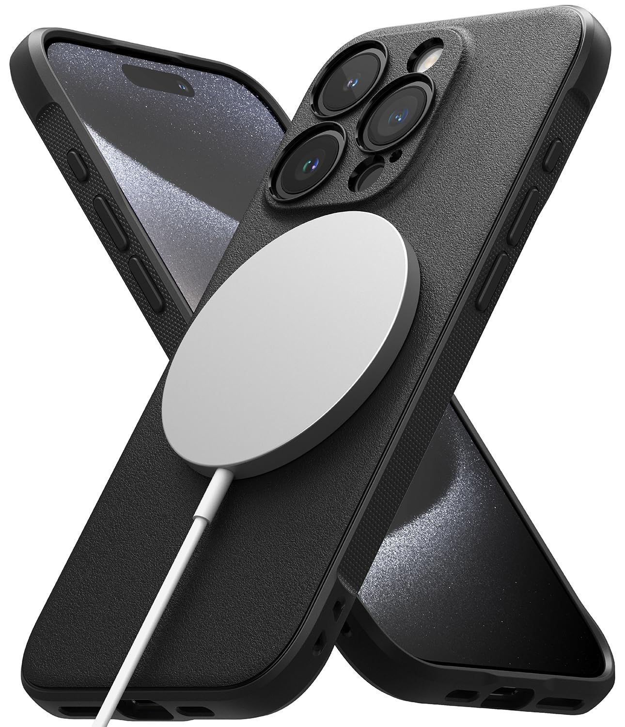 【色:MagBlack】[ストラップホール付き] ケース マグネット搭載 砂艶消