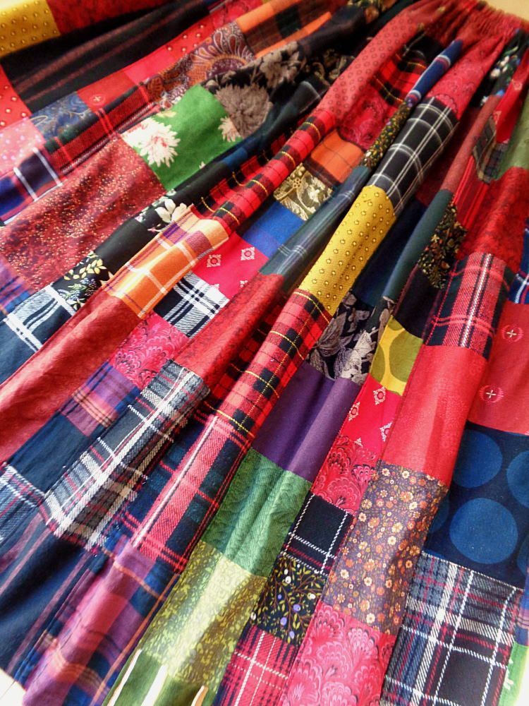 絵画なパッチワーク 大人のチェック＆フラワー