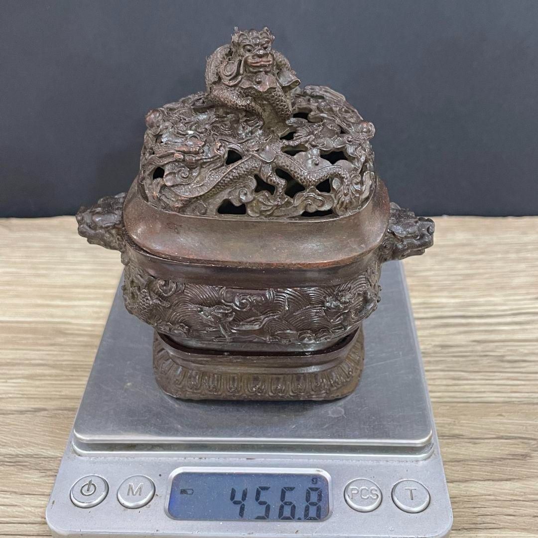 銅 細工 レリーフ九龍香筒 客間 室内 仏堂 香道具 装飾品 工芸品 置物 銅 細工 レリーフ九龍香筒 客間 室内 仏堂 香道具 装飾品 工芸品