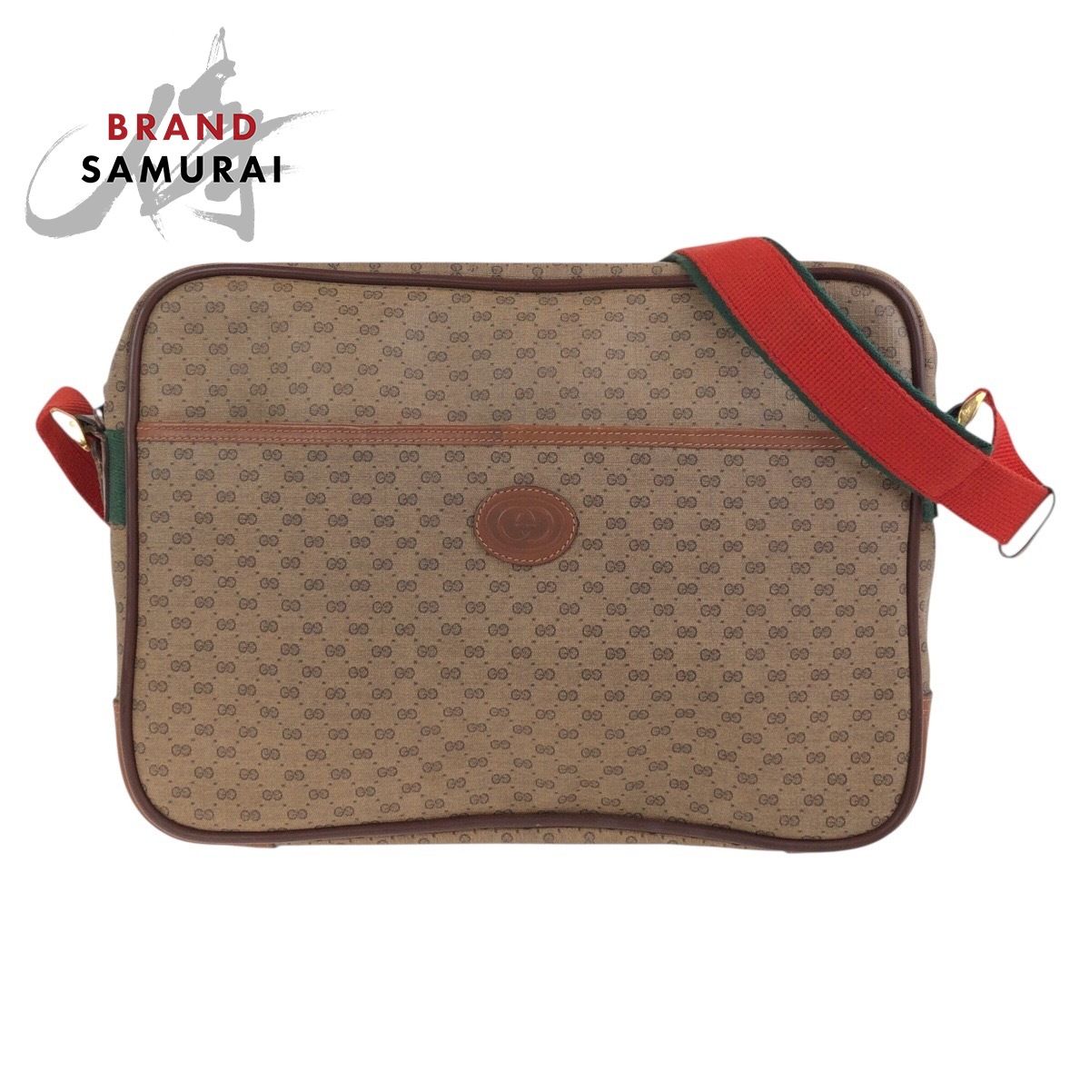 GUCCI グッチ ヴィンテージ グッチ シェリーライン ブラウン PVC 019 39 0107 斜め掛け ショルダーバッグ 男女兼用 メンズ 503746