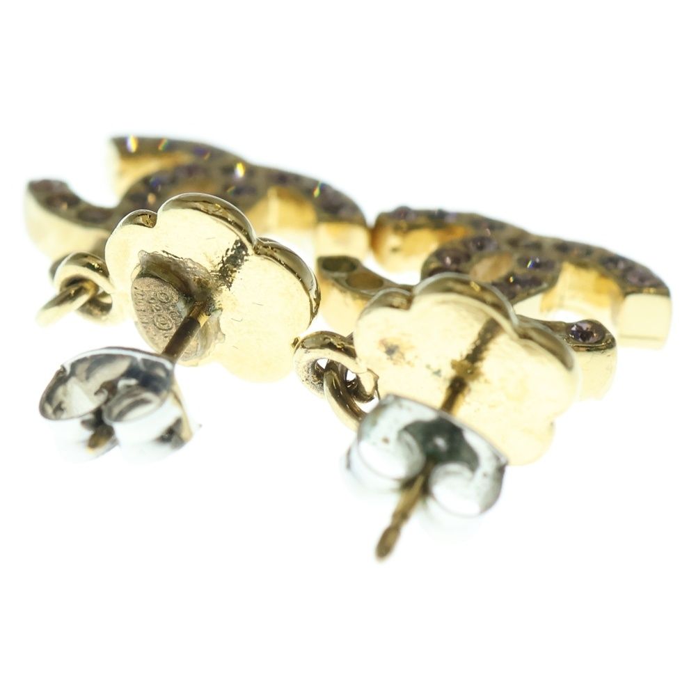 CHANEL シャネル カメリア ココマーク ピアス イヤー ゴールド×ピンク 02P