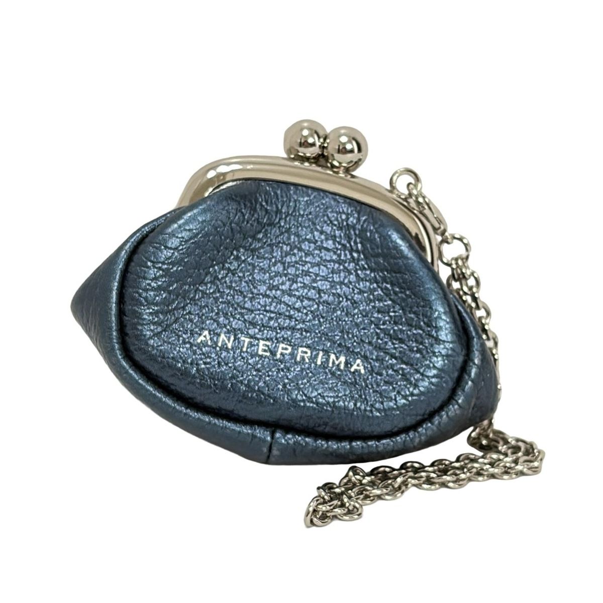 アンテプリマ 小銭入れ ANTEPRIMA(アンテプリマ) コインケース - ネイビー×シルバー フラワー(花)/スタッズ/ラインストーン/がま口  レザー フラグメントケース > (シルバー)｜【公式】アンテプリマ オンラインストア【新規会員登録で５００ポイントプレゼント！】