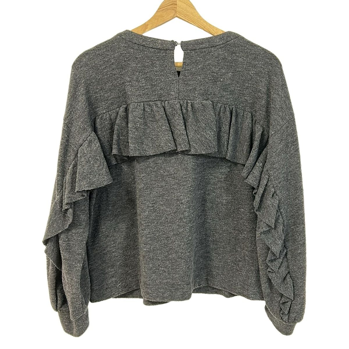 GRACE CONTINENTAL グレースコンチネンタル 長袖カットソー サイズ36 S レディース - ダークグレー フリル