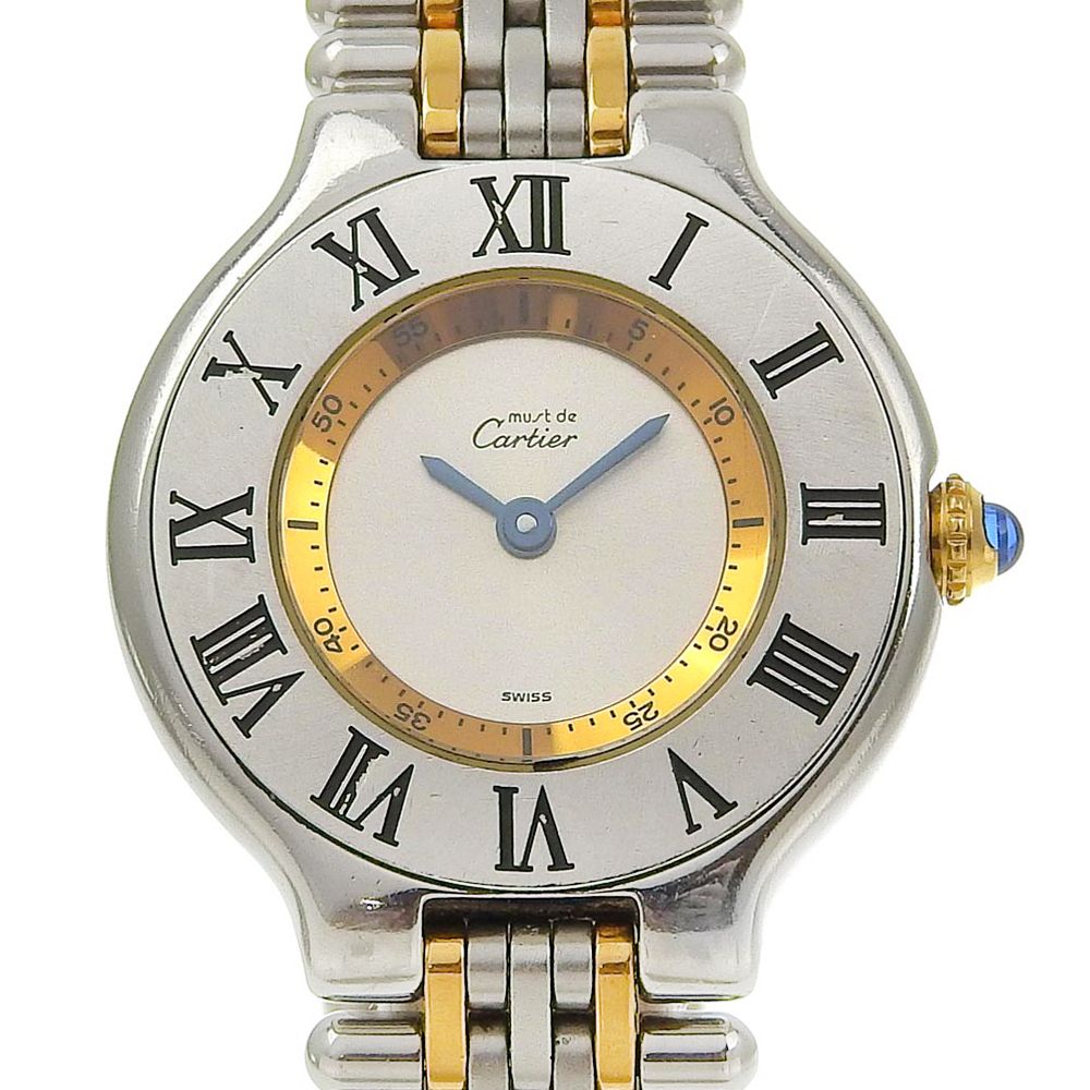 CARTIER】カルティエ マスト21 1340 ステンレススチール×金メッキ 